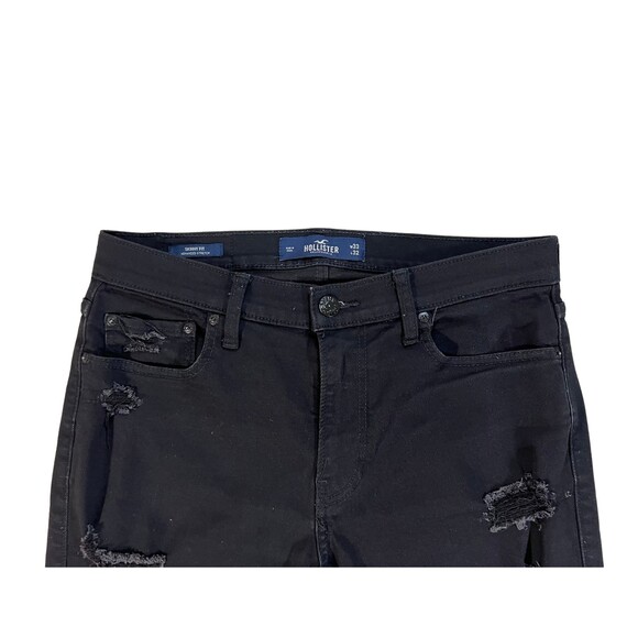 Hollister Men’s Jeans Skinny Fit Advanced Stretch 33 x 32 Distressed Black Jeans - Picture 13 of 13